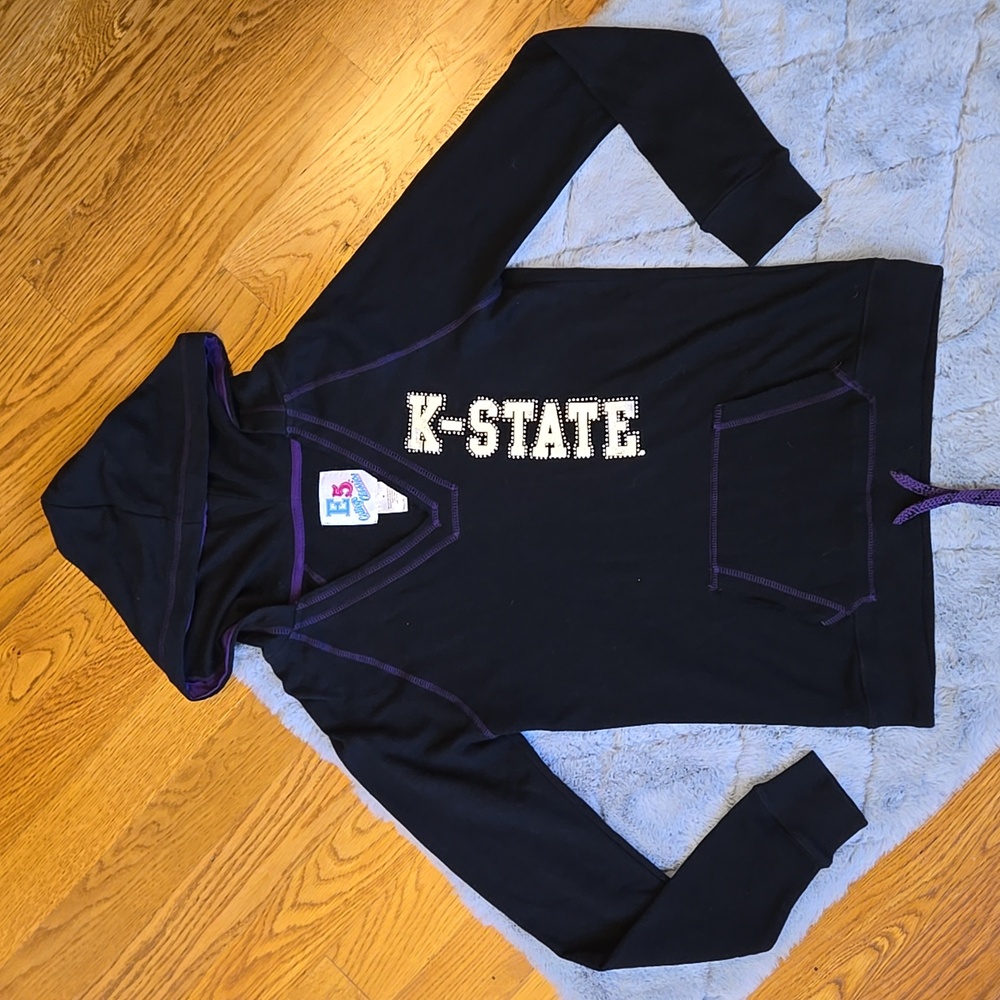 E5 College Classic KSU Black/ Silver Hoodie, Women's Medium, Great Condition